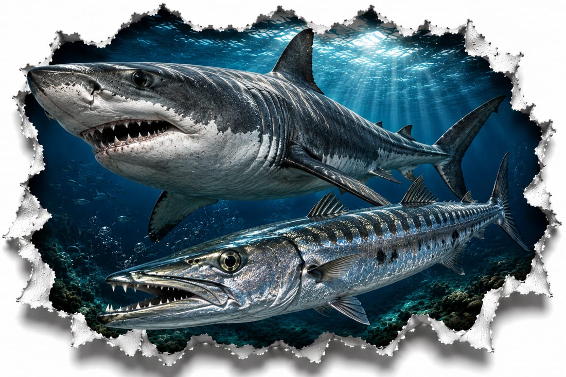 Tiburón y barracuda (shark & barracuda)